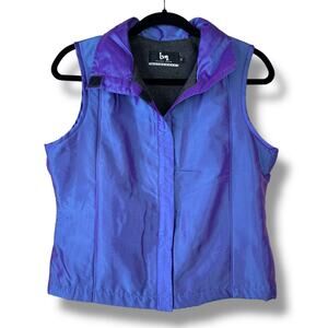 Blanc Noir BN Iridescent Purple Y2K Fleece Sleeveless Collar Swish Vest Medium